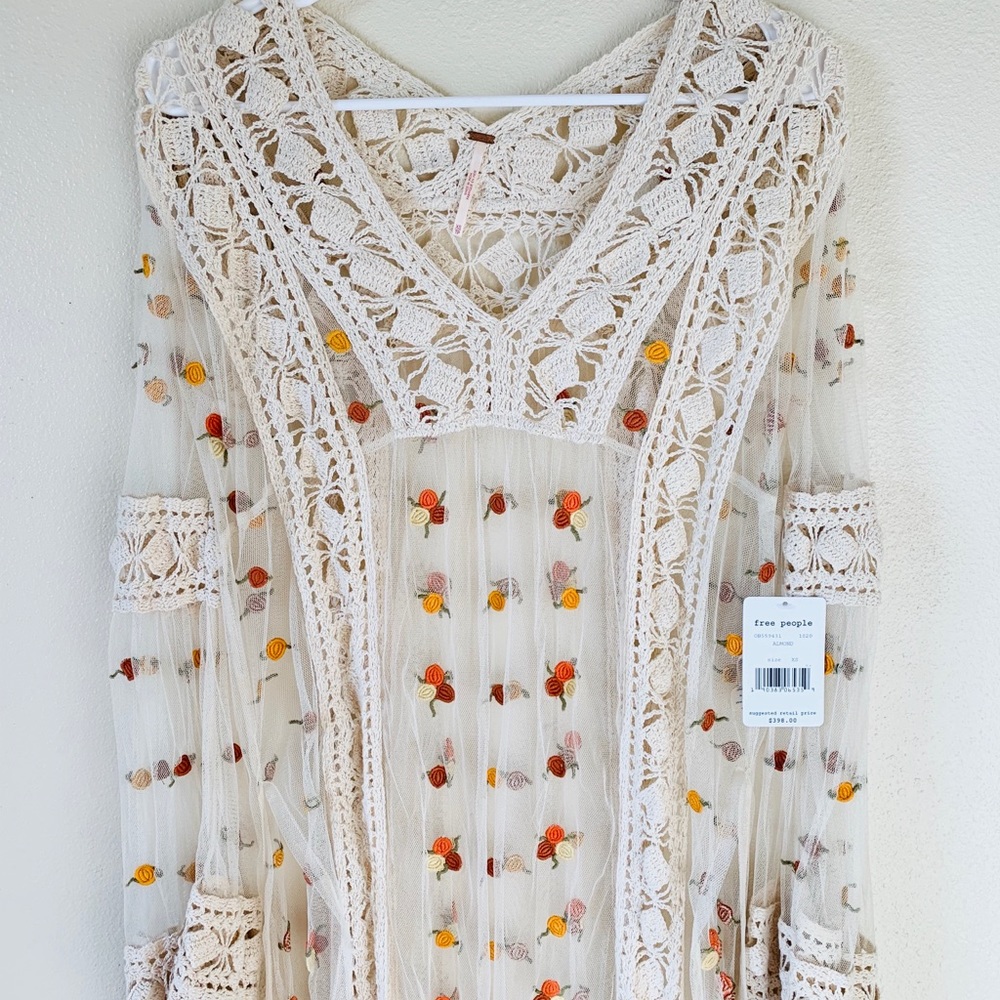 Free People Sheer Embroidered Crotchet Maxi Dress - Picture 2 of 8